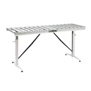 Powder Coated Steel 26.5 in. to 43.5 in. H, 24 in. W Roller Table Adjustable Conveyor with 17 Rollers