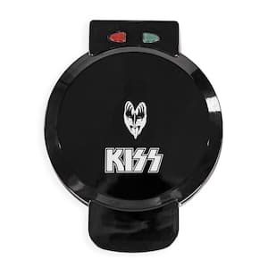 900-Watt Black KISS 'The Demon' Round American Waffle Maker