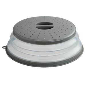 2-Pack Microwave Splatter Cover Vented BPA-Free Plastic Silicone Dishwasher-Safe Foldable Lid Colander Kitchen Gadget