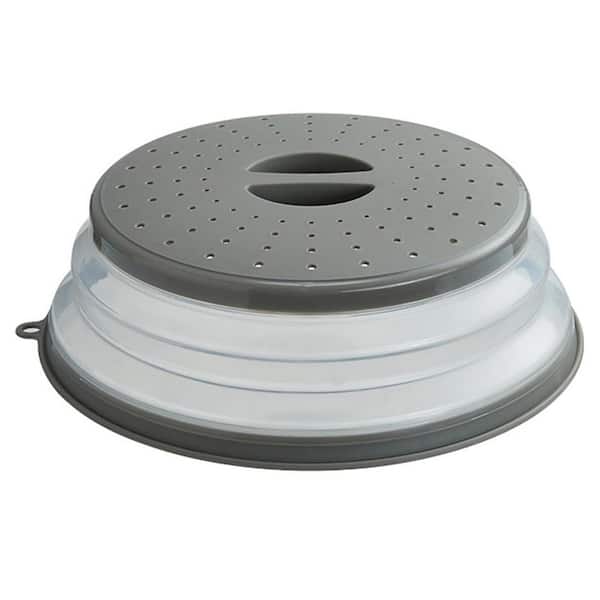2-Pack Microwave Splatter Cover Vented BPA-Free Plastic Silicone Dishwasher-Safe Foldable Lid Colander Kitchen Gadget