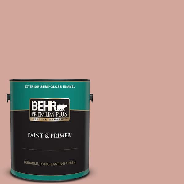 BEHR PREMIUM PLUS 1 gal. #200E-3 Cinnamon Cocoa Semi-Gloss Enamel Exterior Paint & Primer