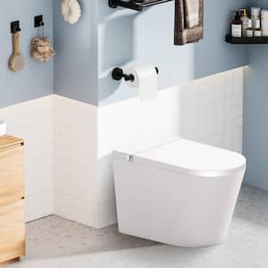 One-Piece 1.28 GPF Auto Single Flush Elongated Toilet in White with Remote Control, Massage Functions and Lady Care Wash