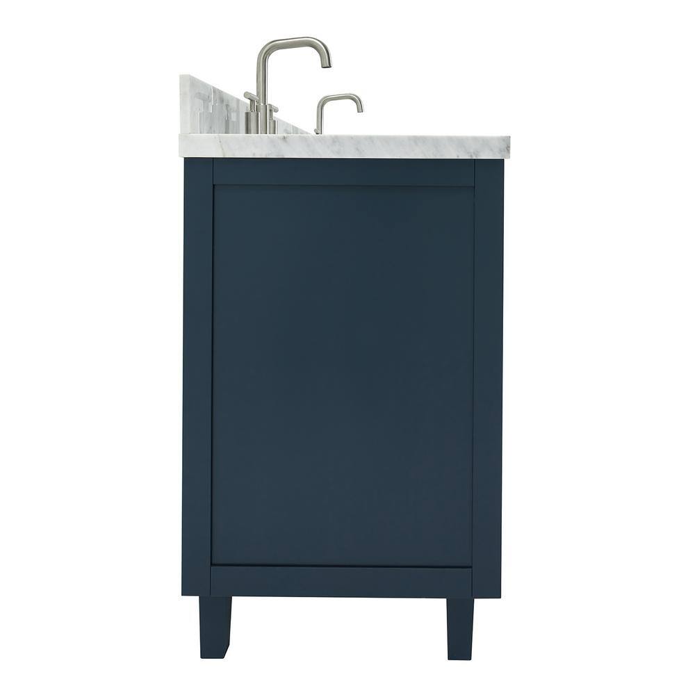 Midnight Blue Double Sink Bathroom Vanity with Marble Top