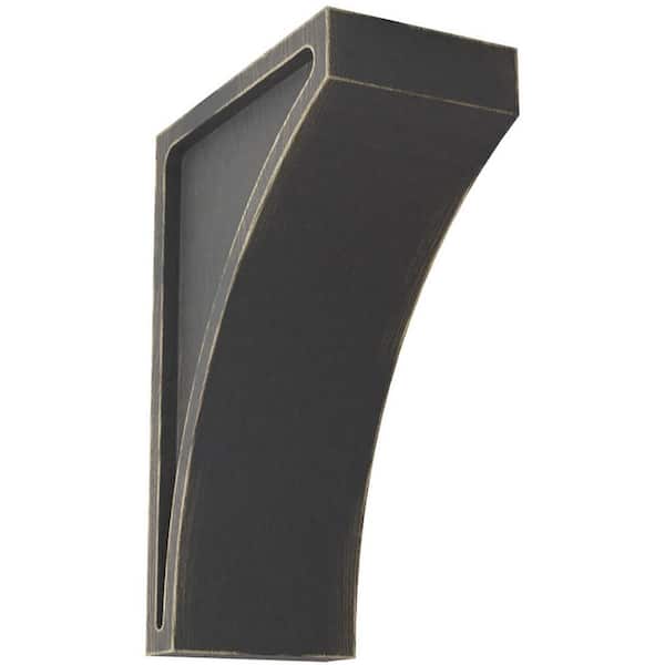 3 in. x 8 in. x 5-1/2 in. Black Medium Lawson Wood Vintage Decor Corbel