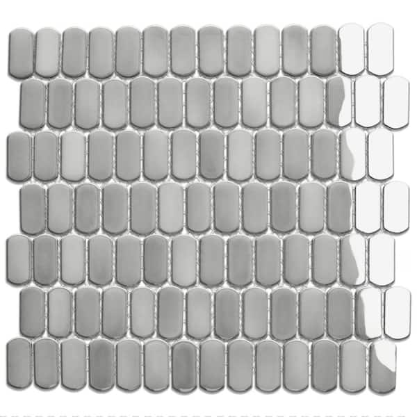 Hudson Capsule Grey Eye 5 in. x 6 in. Porcelain Mosaic Take Home Tile Sample