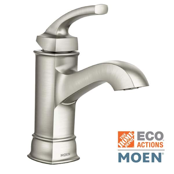 MOEN Hensley Single Hole Single-Handle Bathroom Faucet in Spot Resist Brushed Nickel