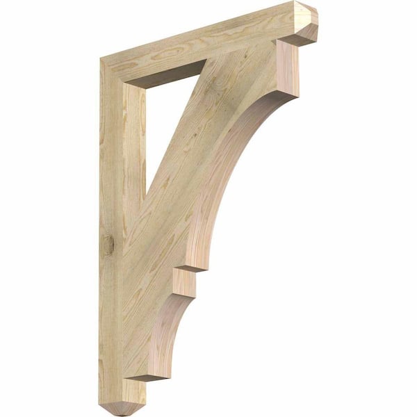 Ekena Millwork 4 in. x 44 in. x 32 in. Douglas Fir Balboa Craftsman Rough Sawn Bracket