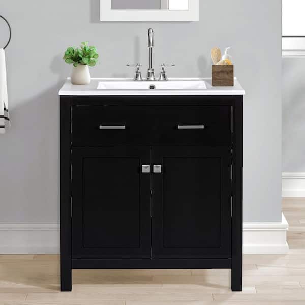 18-Inch Modern Bathroom Vanity With Sink – White Narrow Cabinet, 1 Door & 1 Drawer For Small Spaces 18-Inch Modern Bathroom Vanity With Sink – White Narrow Cabinet, 1 Door & 1 Drawer For Small Spaces