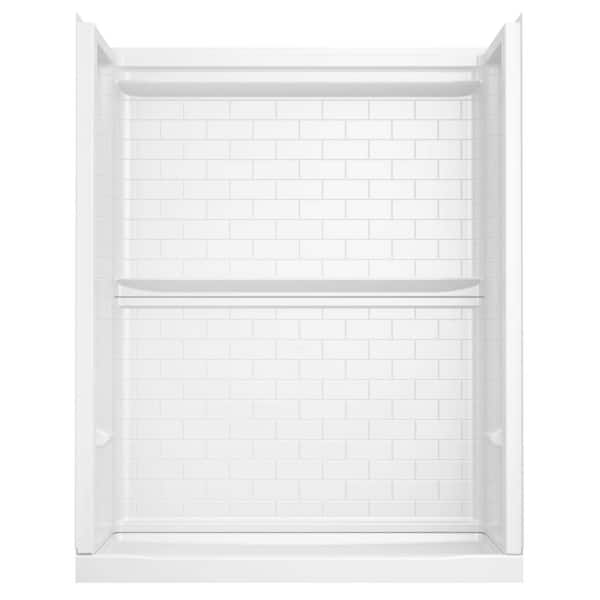 Classic 500 Tile Center Drain 32 in. L x 60 in. W x 71.88 in. H Alcove Shower Kit with Shower Wall and Shower Pan