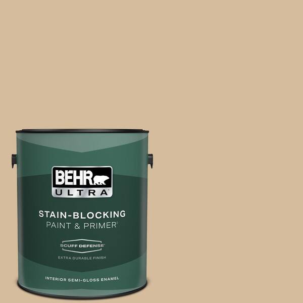 BEHR ULTRA 1 gal. #T18-06 Kombucha Extra Durable Semi-Gloss Enamel Interior Paint & Primer