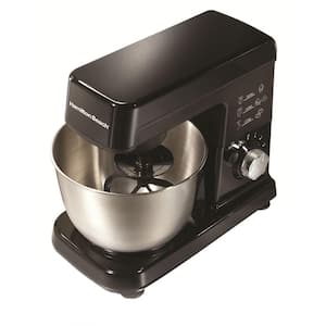 3.5 qt. 6-Speed Black Stand Mixer with Dough Hook, Whisk and Flat Beater Attachments
