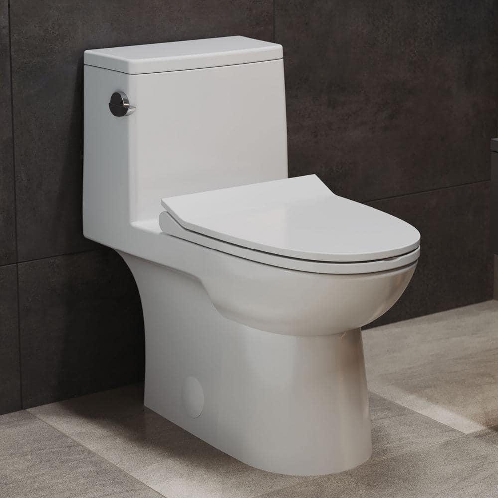 Swiss Madison Daxton 1-piece 1.28 GPF Single Flush Elongated Toilet in Glossy White, Seat Included