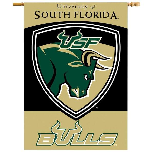 BSI Products NCAA 28 in. x 40 in. South Florida 2-Sided Banner with Pole Sleeve