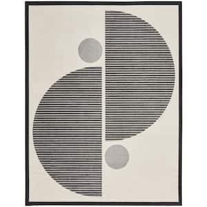 Modern Passion Ivory/Black 8 ft. x 10 ft. Geometric Contemporary Area Rug