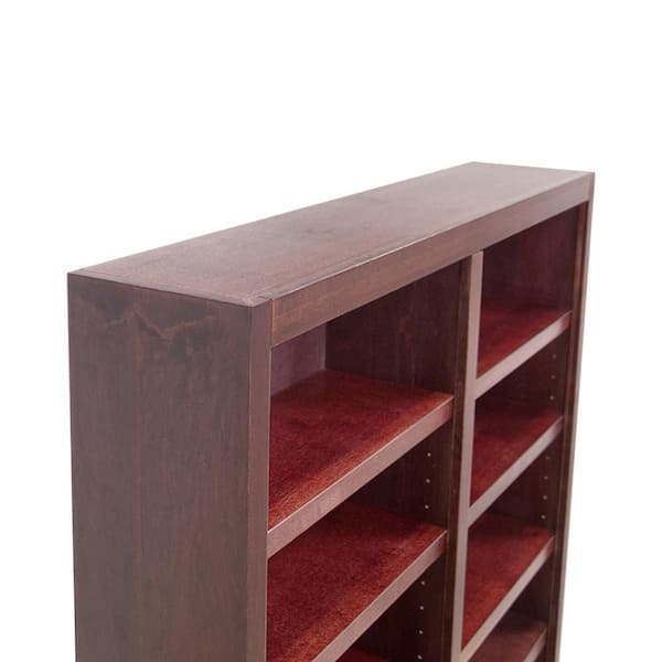 Concepts In Wood 84 in. Cherry Wood 12-shelf Standard Bookcase