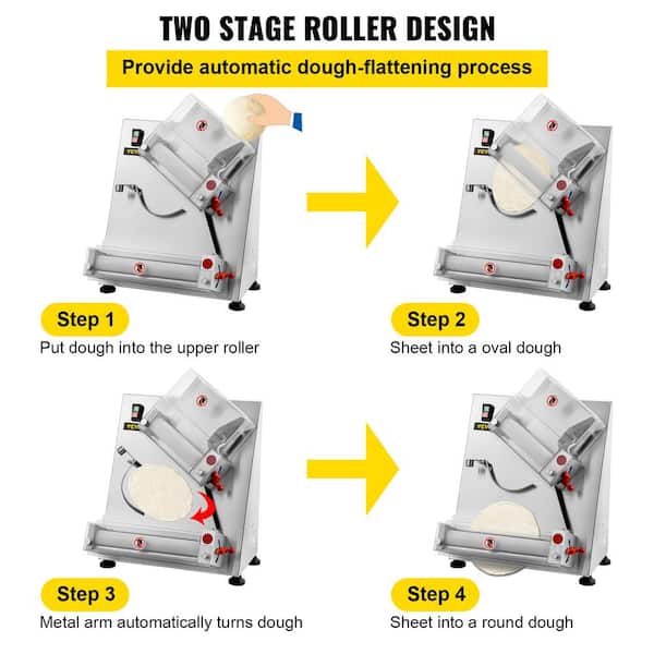3-12 Pizza Making Rolling Machine Electric Pizza Dough Roller Sheeter  110V
