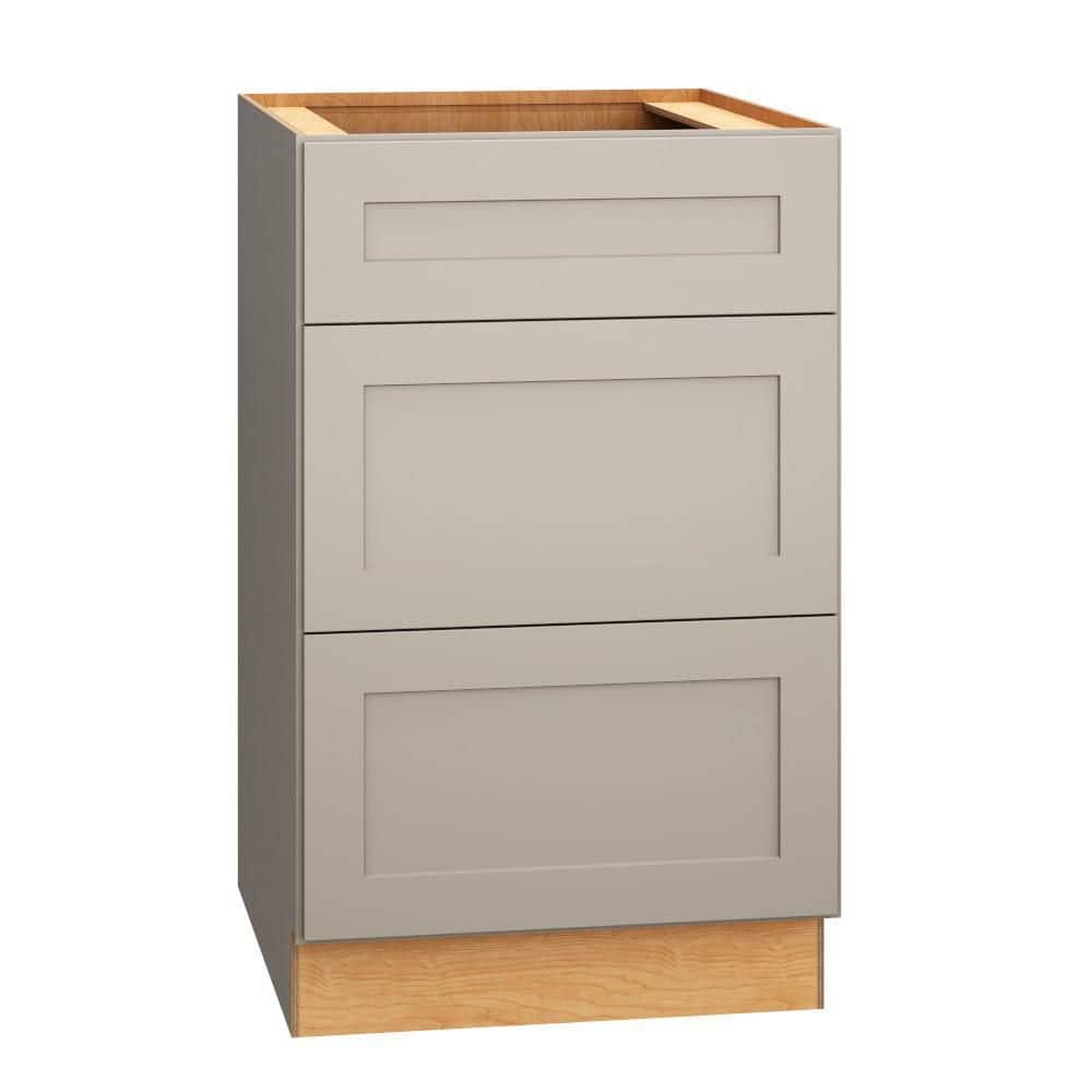 QuickShip Cottage 21 in. W x 24 in. D x 34.5 in. H Assembled Plywood Shaker 3-Drawer Base Kitchen Cabinet in Sterling price history on PriceWatchPro