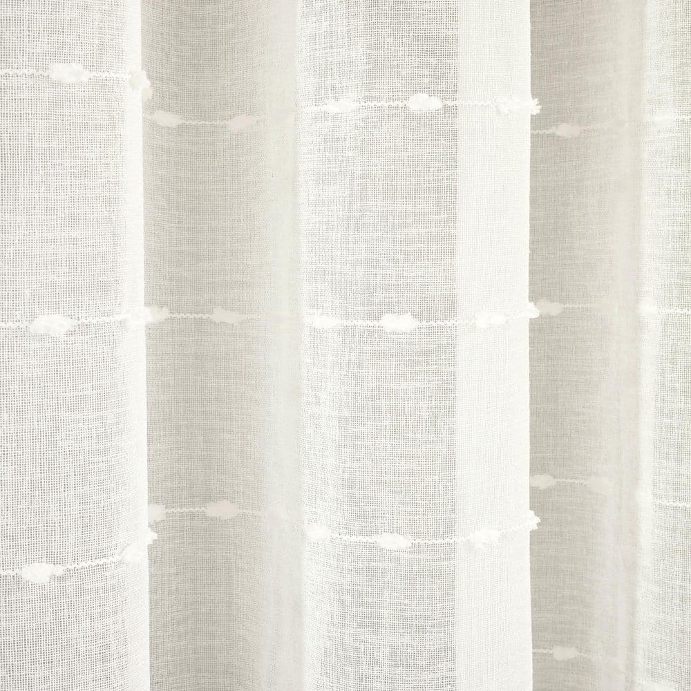 Extra Wide White Sheer Grommet Curtain Panel for Large Windows