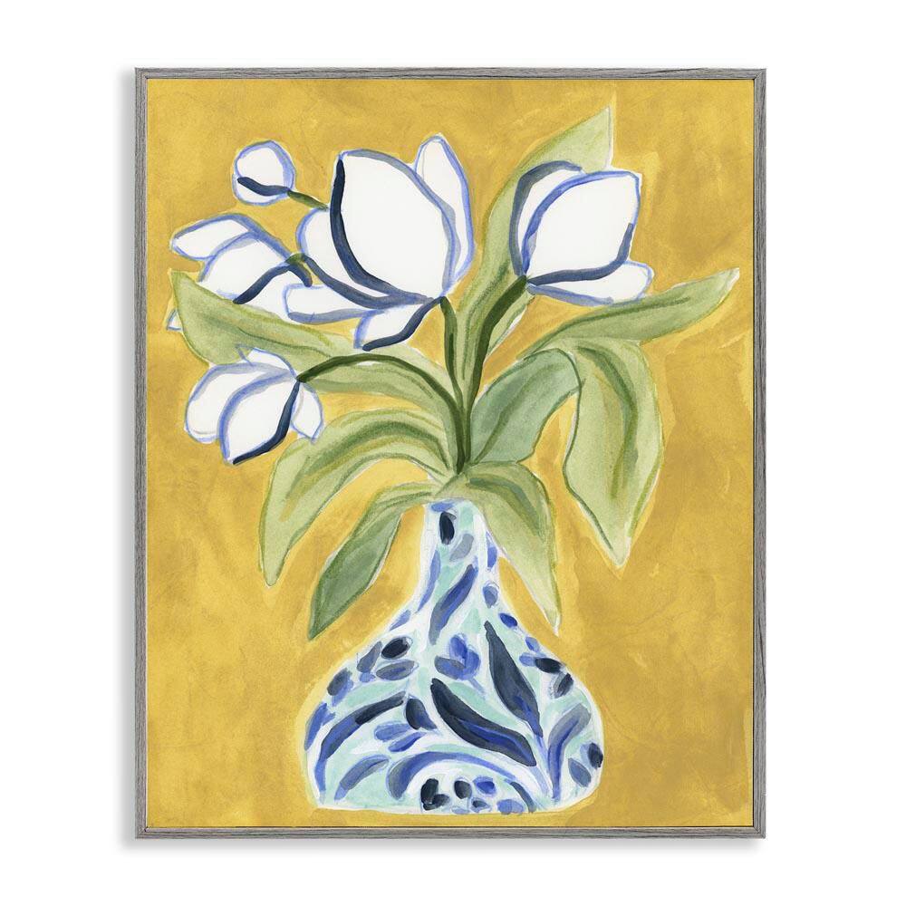 Bright Tulips in Vase by June Erica Vess Gray Framed Nature Giclee Art Print 30 in. x 24 in. price history on PriceWatchPro