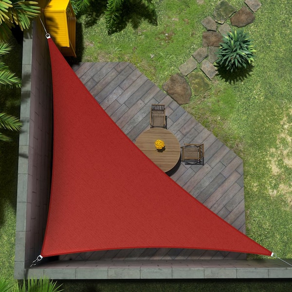 18 ft. x 18 ft. x 25.5 ft. Red Right Triangle Shade Sail