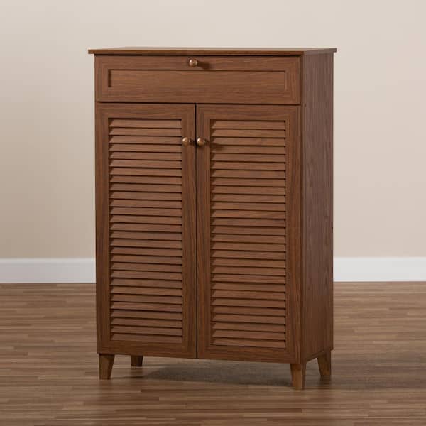 Baxton Studio 45 25 In H X 30 75 W Brown Wood Shoe Storage Cabinet 156 9389 Hd The Home Depot Brown Wood Shoe Storage Cabinet 156, Baxton Shoe Cabinet Home Depot