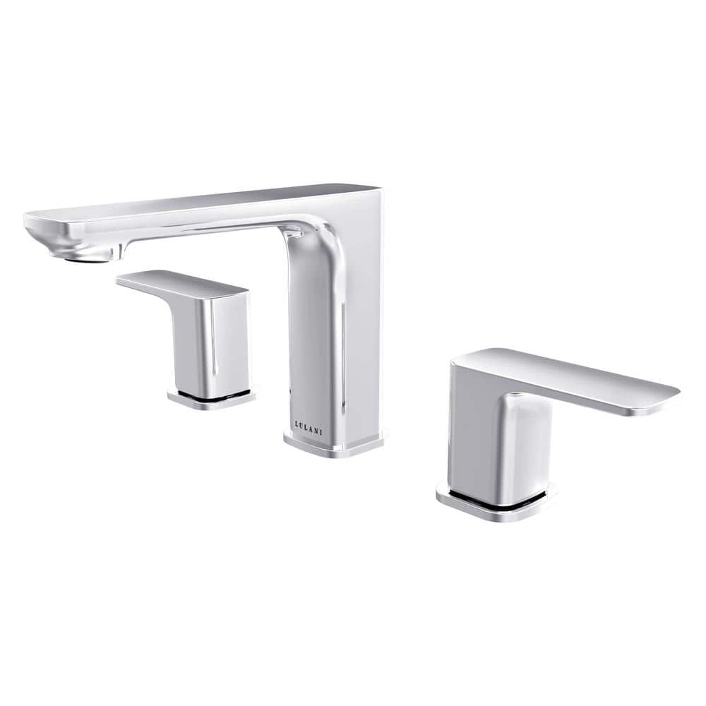 Corsica Chrome 8" Widespread Modern Bathroom Faucet with Drain Assembly