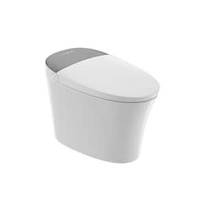 ARLO Elongated ADA LED Smart Bidet Toilet 1.6/1.1 GPF Build-in Tank in White with Auto Open/Close/Flush, Foot Sensor