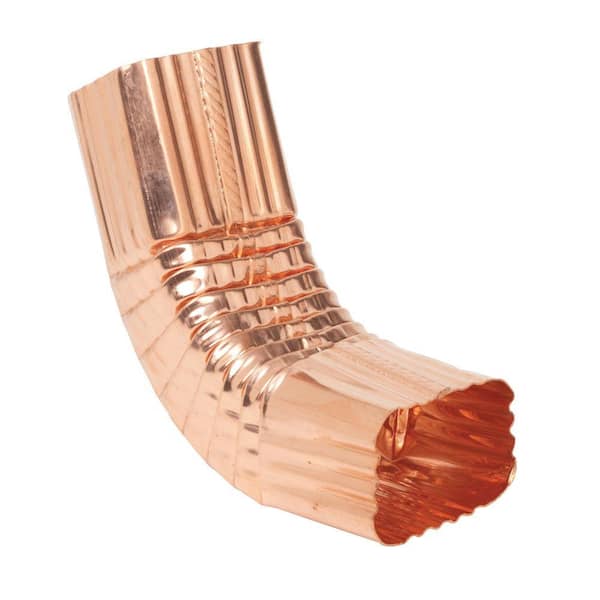 Amerimax Home Products DISCONTINUED 2 in. x 3 in. K-Style Copper Square Corrugated Front 75 Degree A Elbow