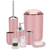 iMucci Pink 8pcs Bathroom Accessories Set - with Trash Can Toothbrush  Holder Soap Dispenser Soap and Lotion Set Tumbler : : Home