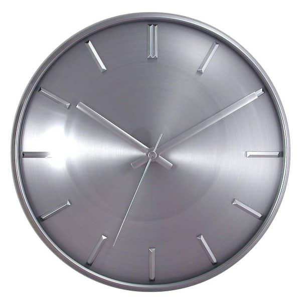 Timekeeper Products 11 in. Round Silver Frame Silver Dial Silver Slash Marks Wall Clock-DISCONTINUED