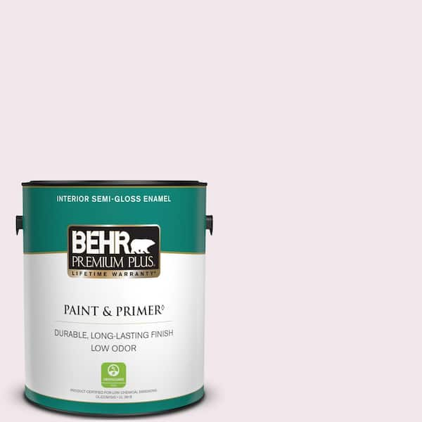 BEHR PREMIUM PLUS 1 gal. #650A-1 Rose Fantasy Semi-Gloss Enamel Low Odor Interior Paint & Primer