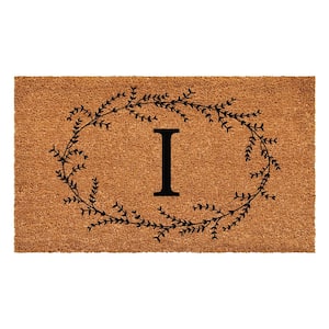 Rustic Leaf Vine Monogrammed Doormat, 17" x 29" (Letter I)