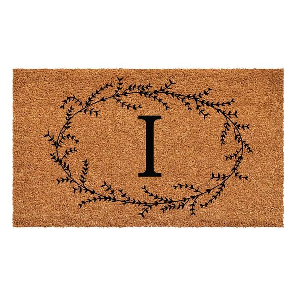 Calloway Mills Rustic Leaf Vine Monogrammed Doormat, 17" x 29" (Letter I)