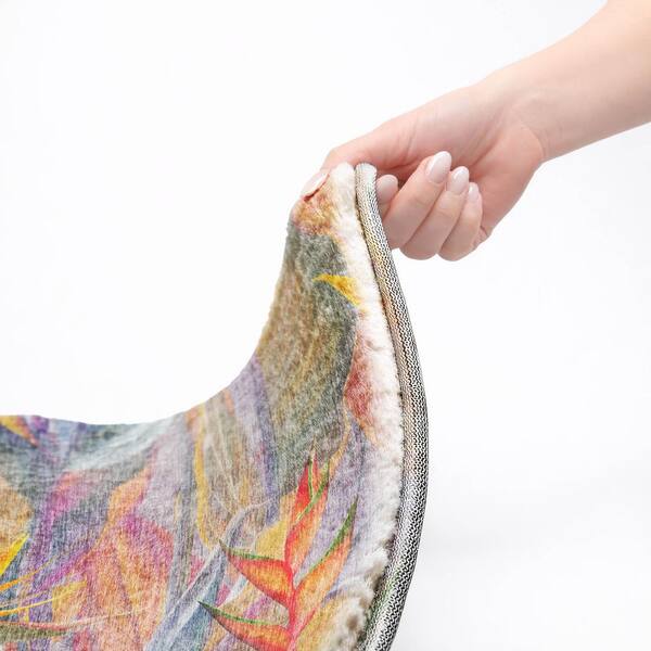 Dream Shag Premium Machine Washable Abstract ADS209 Multi 8 ft. x 8 ft. Round Rug