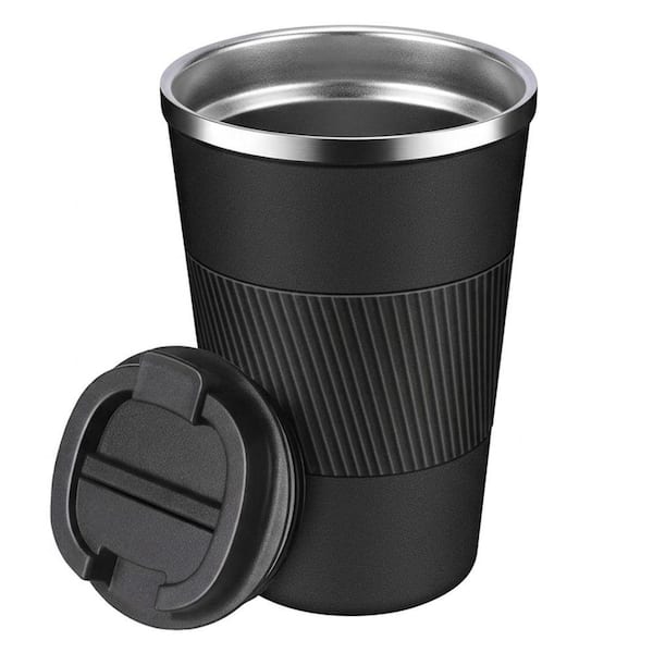 Unbranded 12 oz Black Stainless Steel Insulated Travel Mug with Leak-Proof  Lid Hot or Cold Drinkware Cup 29ESA05657