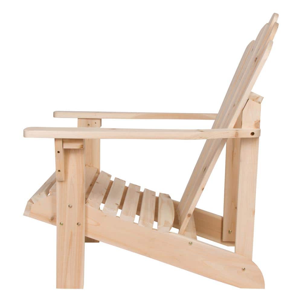 Natural Cedar Wood Adirondack Chair with Wide Arms