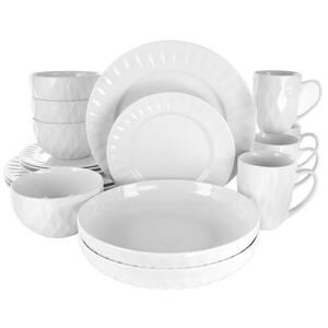 18-Piece Sienna White Porcelain Dinnerware Set (Service for 4)