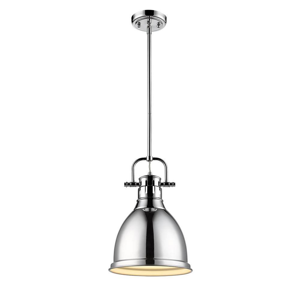 Transitional Pewter Mini Pendant Light with Silver Shade
