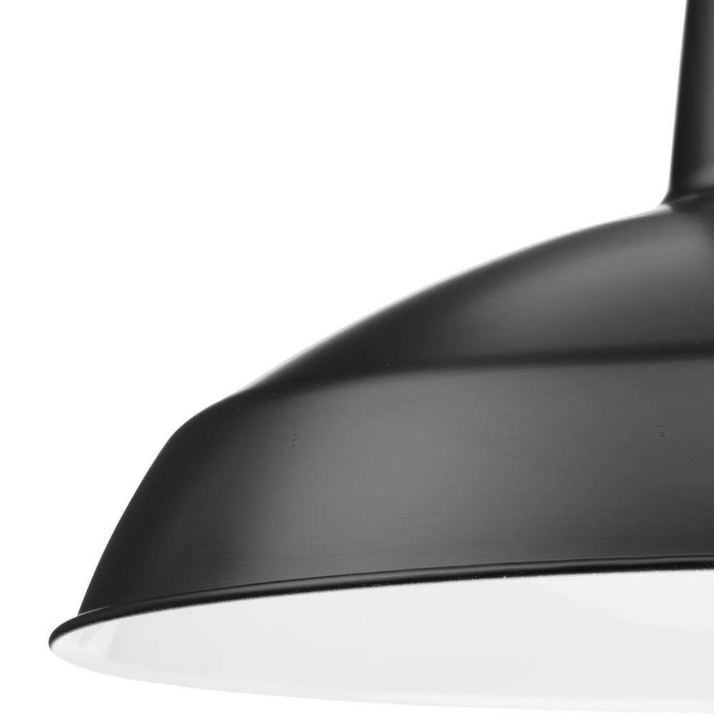 Matte Black Glass Indoor/Outdoor Pendant Light, 16" Wide