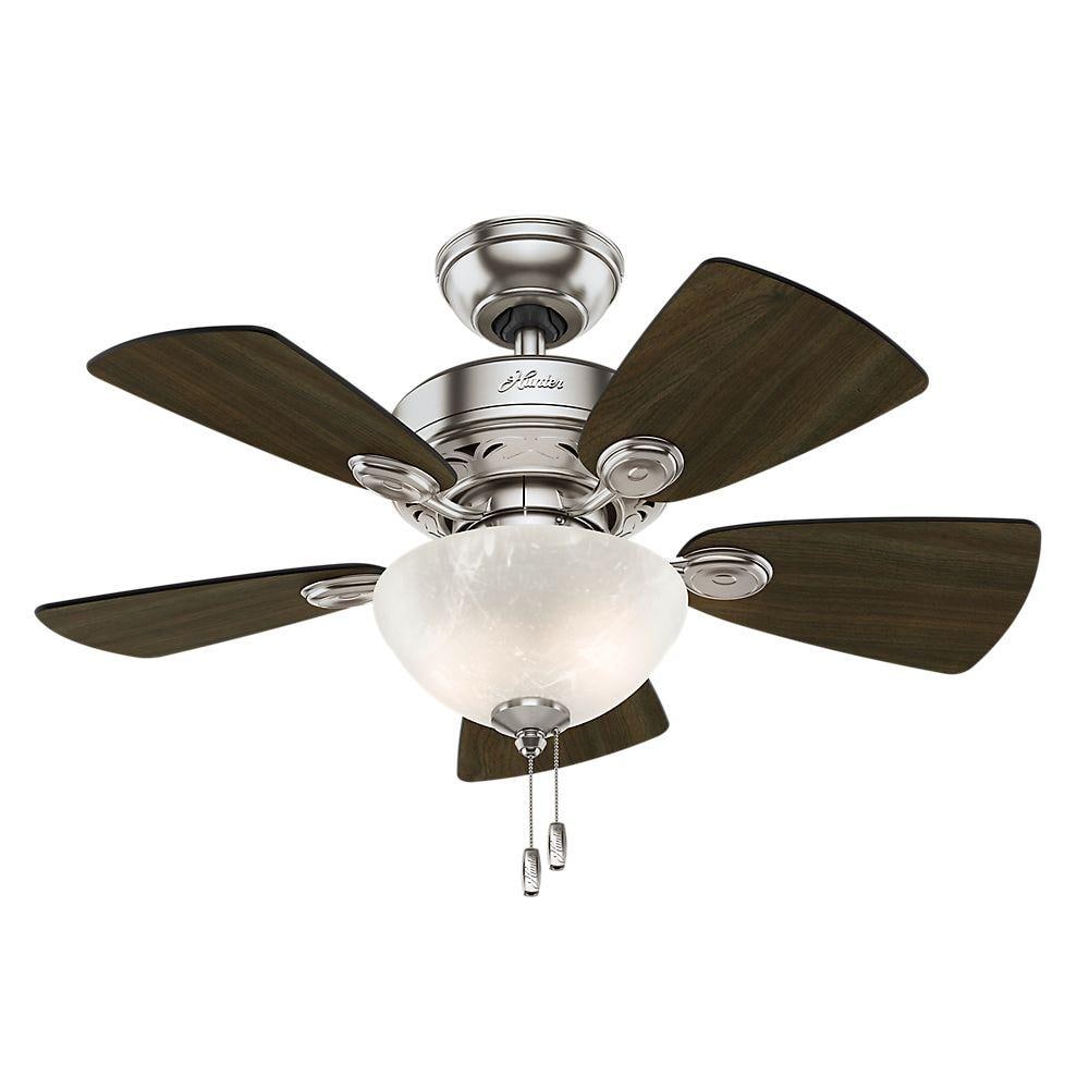 Hunter Watson 34 in. Indoor Brushed Nickel Ceiling Fan with Light Kit 52092 Sansujyuku sansujyuku.com