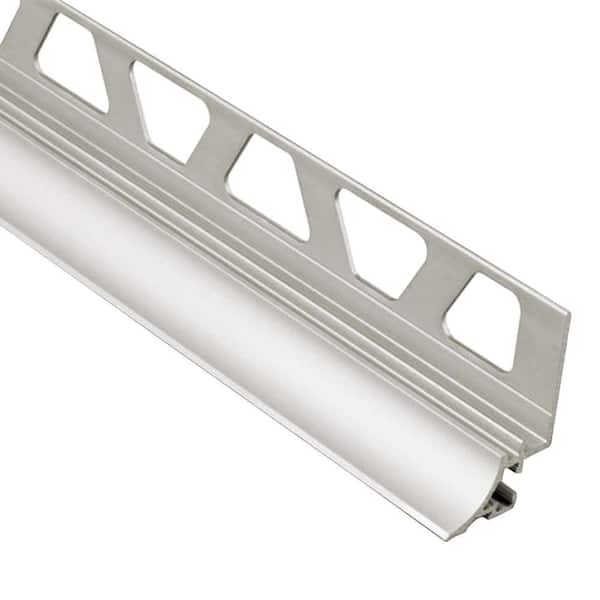 Dilex-AHKA Satin Nickel Anodized Aluminum 1/2 in. x 8 ft. 2-1/2 in. Metal Cove-Shaped Tile Edging Trim