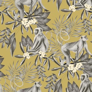 Morris Yellow Mustard Tropical Jungle Wallpaper