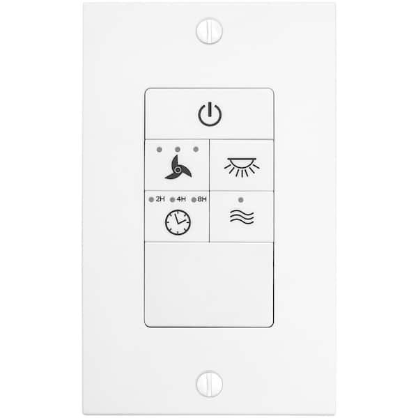 Wi-Fi Touch Panel Ceiling Fan Wall Control with Mounting Bracket in White Wi-Fi Touch Panel Ceiling Fan Wall Control with Mounting Bracket in White