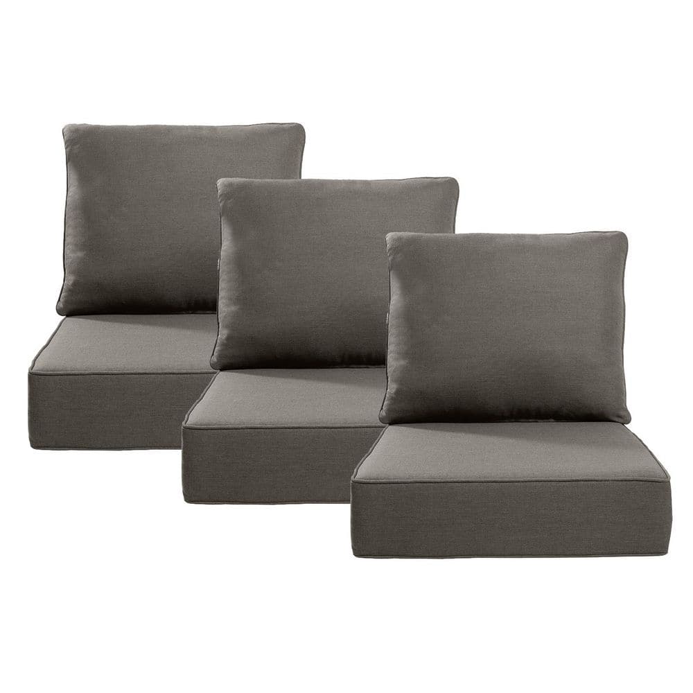 24 in. x 24 in. x 6 in. 6-Piece CushionGuard Outdoor Thicken Sofa Deep Seat Replacement Cushion Set in Gray price history on PriceWatchPro