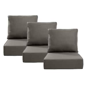 24 in. x 24 in. x 6 in. 6-Piece CushionGuard Outdoor Thicken Sofa Deep Seat Replacement Cushion Set in Gray