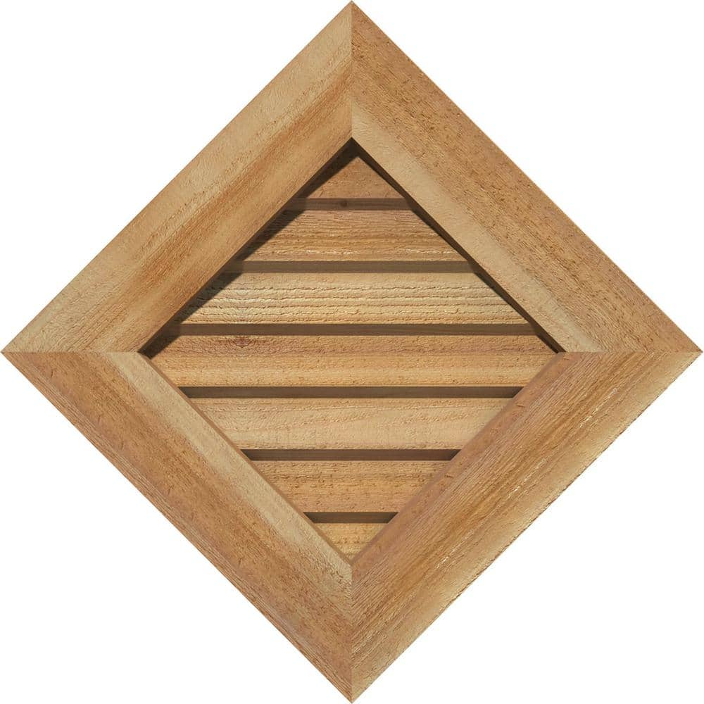 "18.375"" x 18.375"" Diamond Rough Sawn Western Red Cedar Wood Paintable Gable Louver Vent Non-Functional" price history on PriceWatchPro