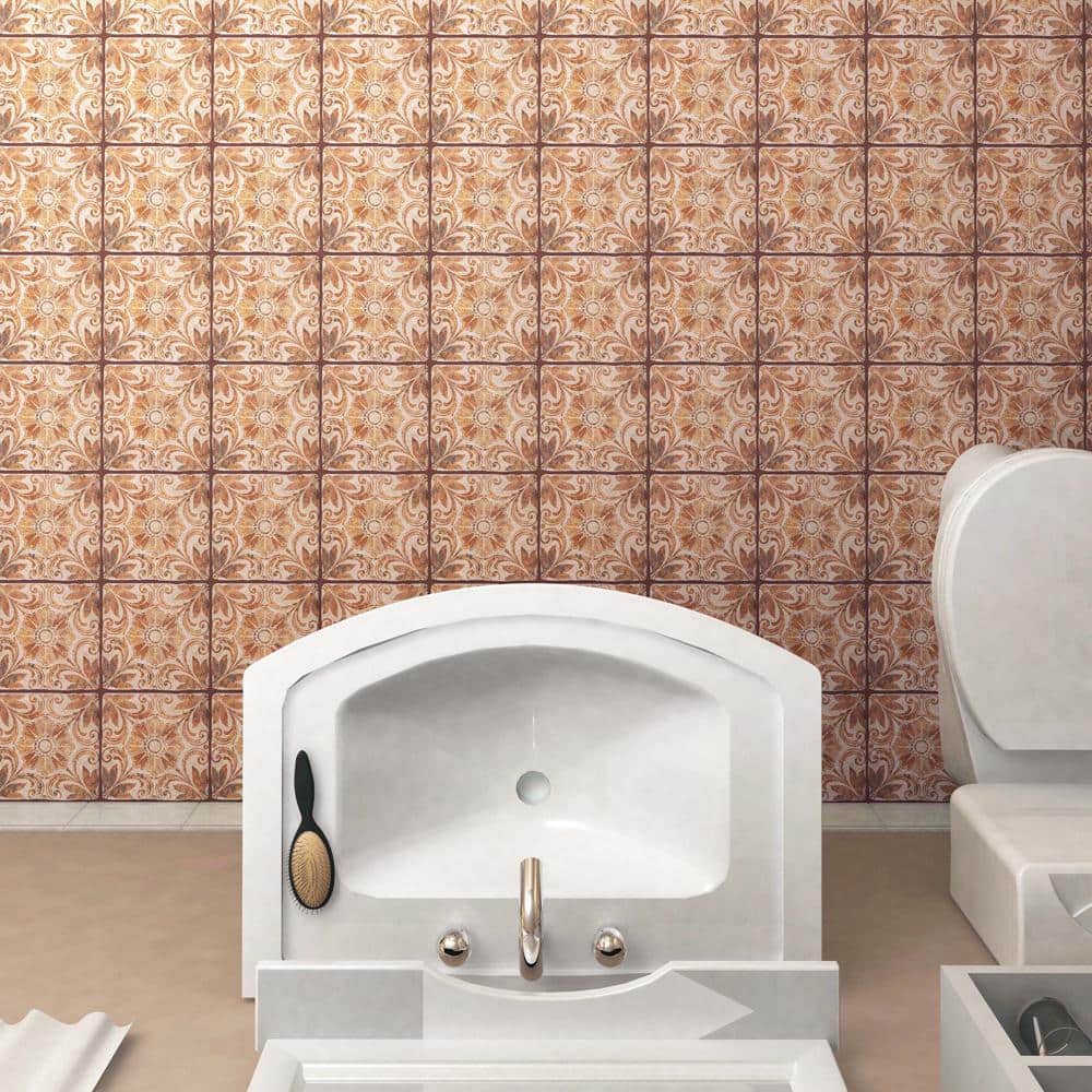 8x8 Matte Tawny and Ochre Ceramic Floor and Wall Tile