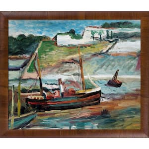 Belle lle (Le Port De Palais) by Henri Matisse Panzano Olivewood Framed Nature Oil Painting Art Print 23 in. x 27 in.