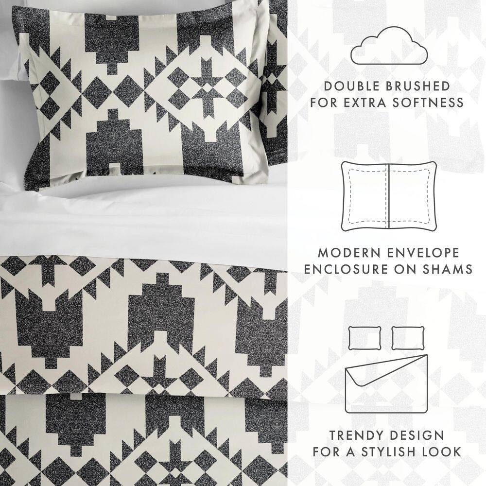 Gray Adobe Diamond Print Reversible Full/Queen Duvet Cover Set