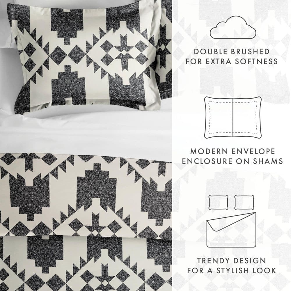 Gray Adobe Diamond Reversible Twin Duvet Cover Set